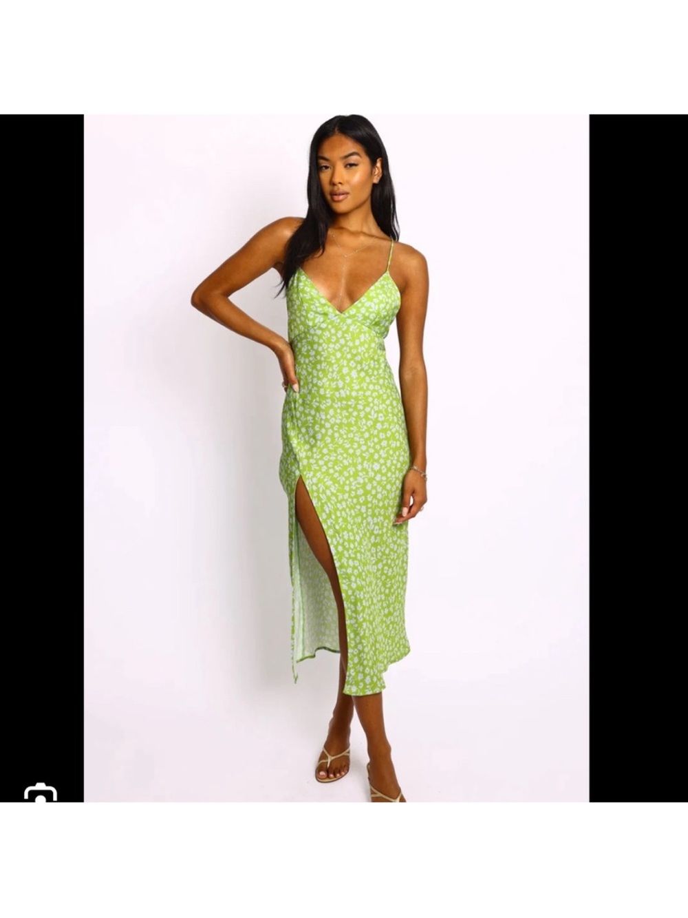 RESA Harper boho backless straps slipdress XS green Like new
